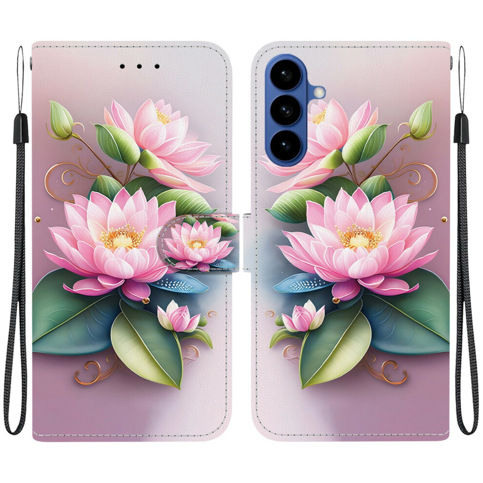 (Lotus) For Samsung Galaxy A57 5G Case Pattern Printing Leather Flip Wallet Phone Cover With Lanyard 6914297727806