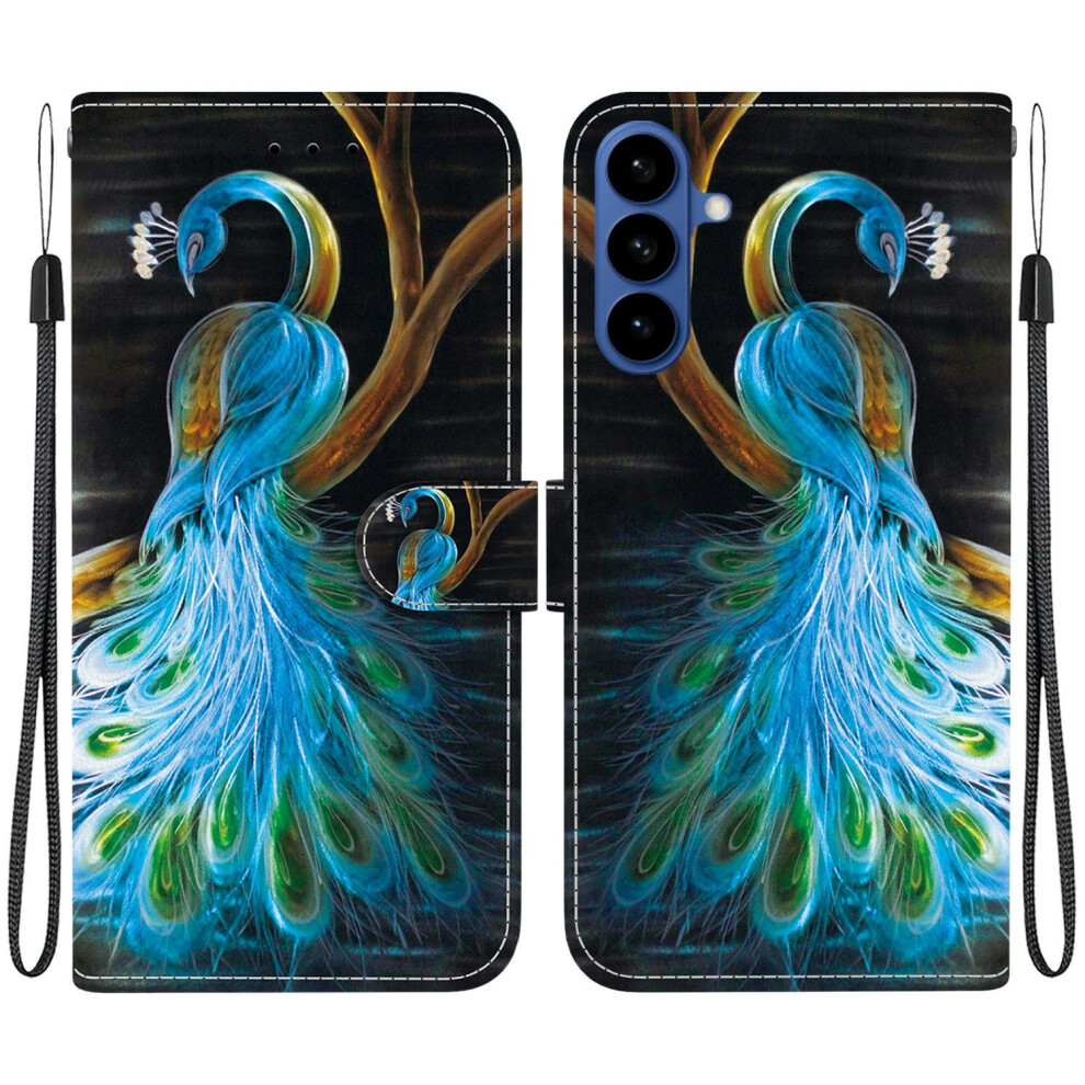 (Peacock) For Samsung Galaxy A57 5G Case Pattern Printing Leather Flip Wallet Phone Cover With Lanyard 6914294876682
