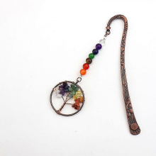 Segnalibro in metallo con cristalli chakra Albero della vita, regalo per donna, studentessa e insegnante, laurea