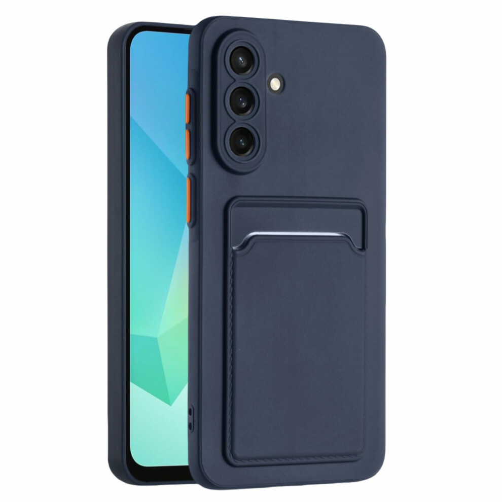 (Dark ) For Samsung Galaxy A17 4G / A17 5G Case Flexible Tpu Phone Cover With Back Card Slot Blue 6914296250688