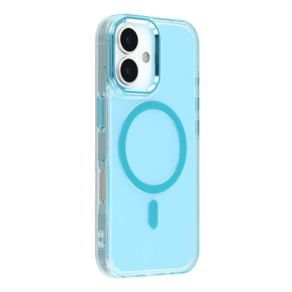 (Blue) For Iphone 16 Magnetic Case Cute Fluorescent Design Tpu Phone Back Cover Blue 6914291793142