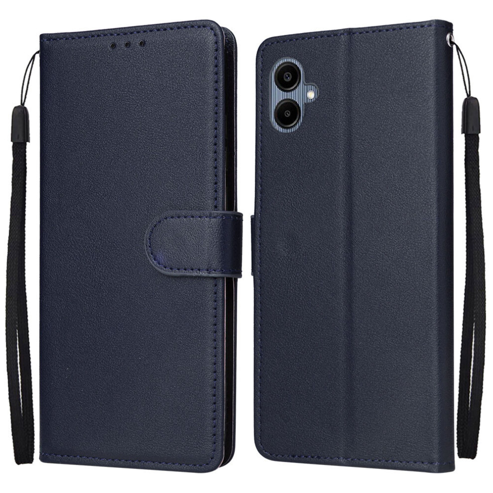 (Blue) Wallet Stand Case For Samsung Galaxy A07 5G / 4G / A06 4G / 5G Pu Leather Phone Cover With Wrist Strap Blue 6914298813881