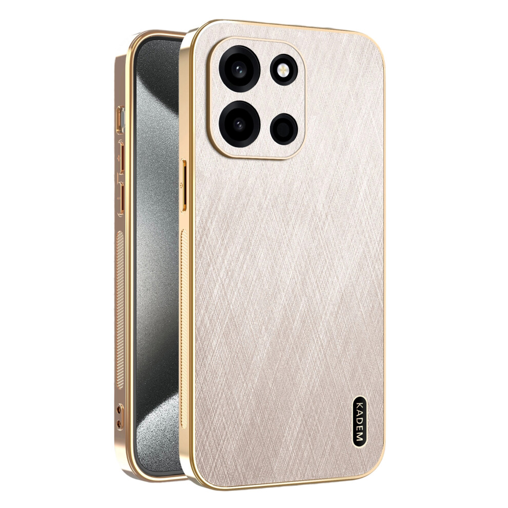 (Gold) Kadem For Oneplus Turbo 6 5G Case Electroplating Silk Texture Pu + Tpu Phone Back Cover Gold 6914298002018