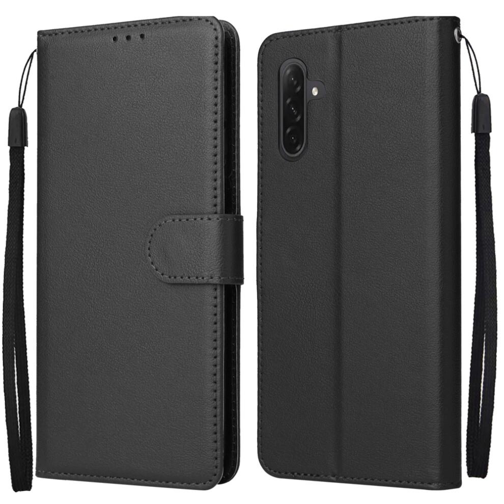 (Black) Wallet Stand Case For Samsung Galaxy A17 5G / A17 4G / A16 5G / A16 4G / A26 5G Pu Leather Phone Cover With Wris Black 6914292922336