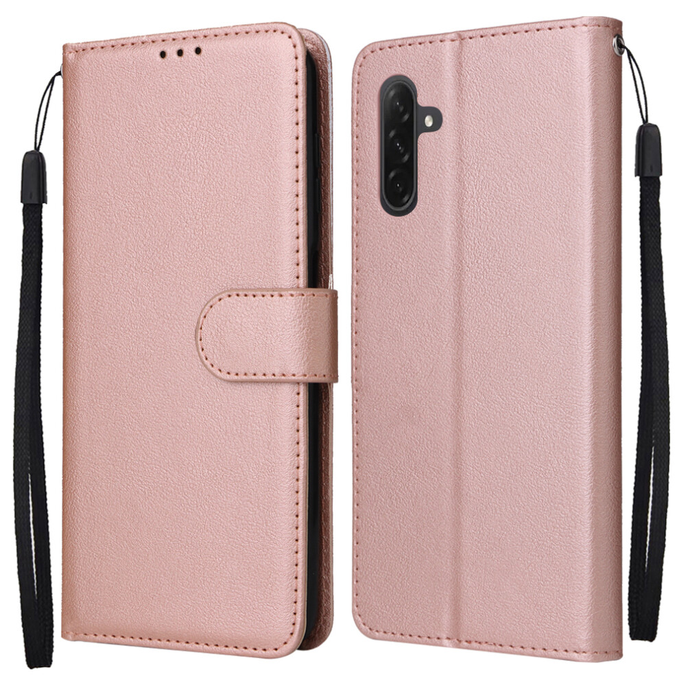 (Rose ) Wallet Stand Case For Samsung Galaxy A17 5G / A17 4G / A16 5G / A16 4G / A26 5G Pu Leather Phone Cover With Wris Gold 6914290829088