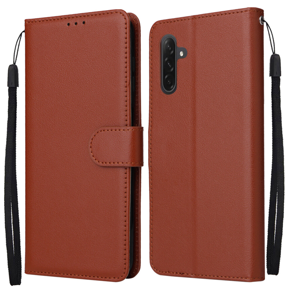 (Brown) Wallet Stand Case For Samsung Galaxy A17 5G / A17 4G / A16 5G / A16 4G / A26 5G Pu Leather Phone Cover With Wris Brown 6914298363607