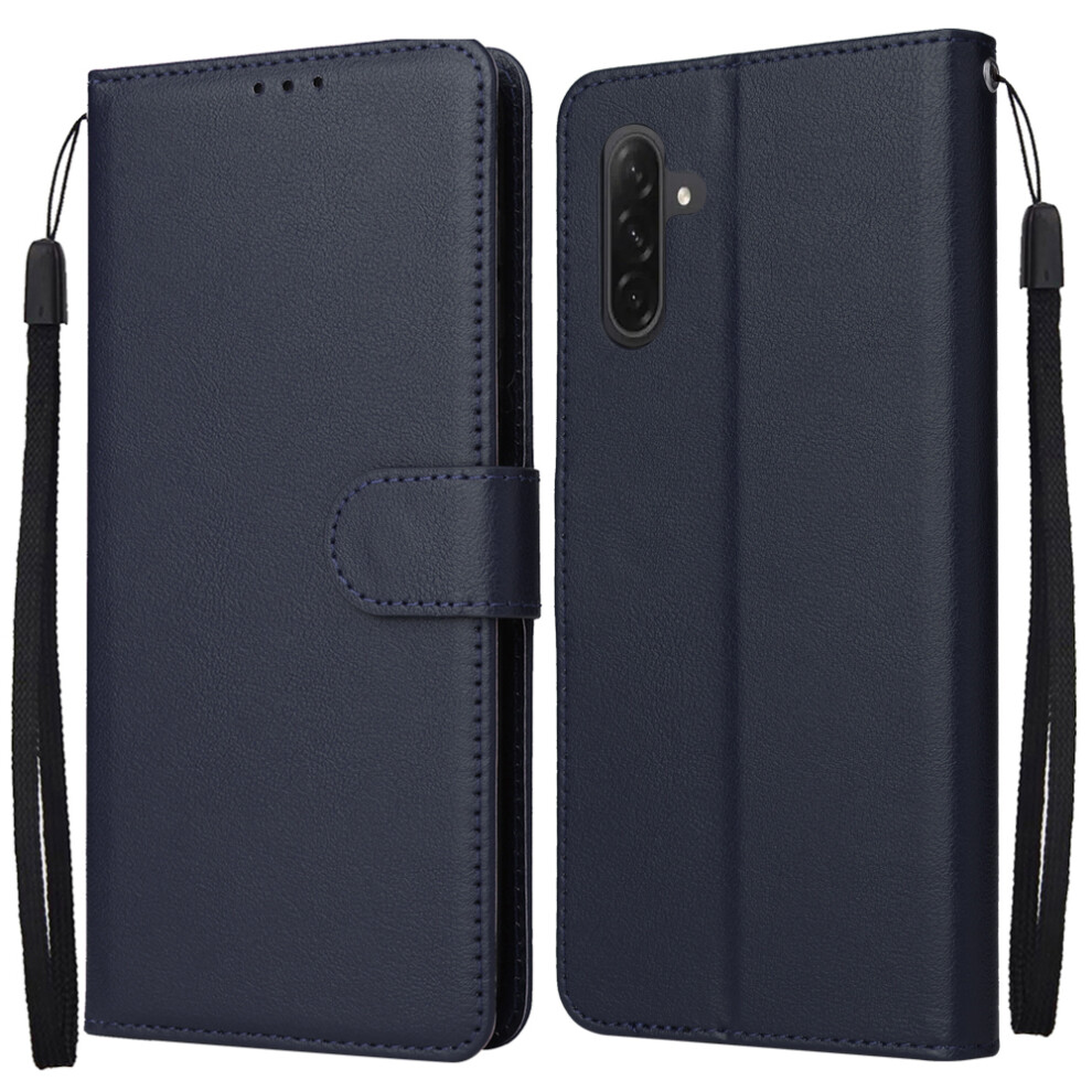 (Blue) Wallet Stand Case For Samsung Galaxy A17 5G / A17 4G / A16 5G / A16 4G / A26 5G Pu Leather Phone Cover With Wris Blue 6914299869313
