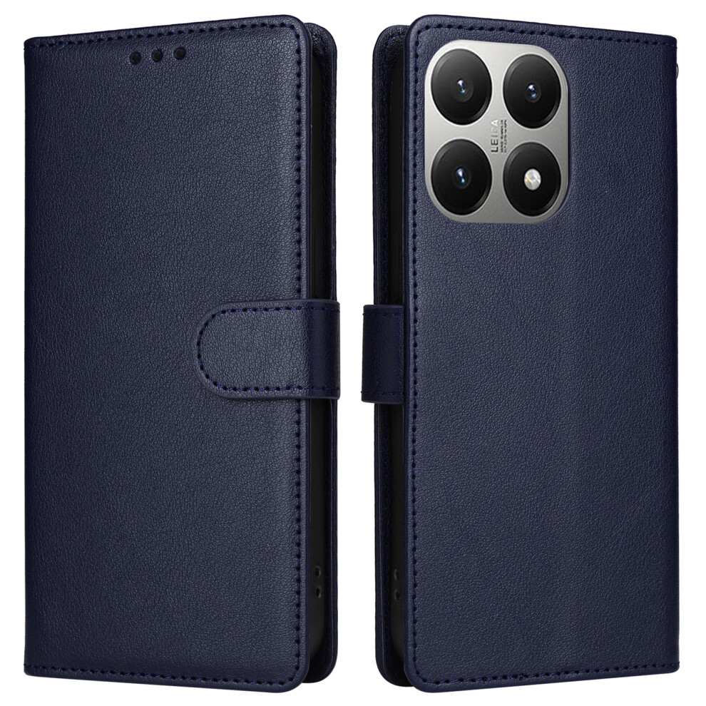 (Blue) For Xiaomi 15T Case Wallet Stand Pu Leather Phone Cover With Wrist Strap Blue 6914293903501