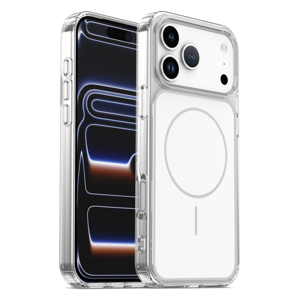 (Transparent ) For Iphone 17 Pro Max Magnetic Case Tpu + Pc Shockproof Phone Cover White 6914296962406