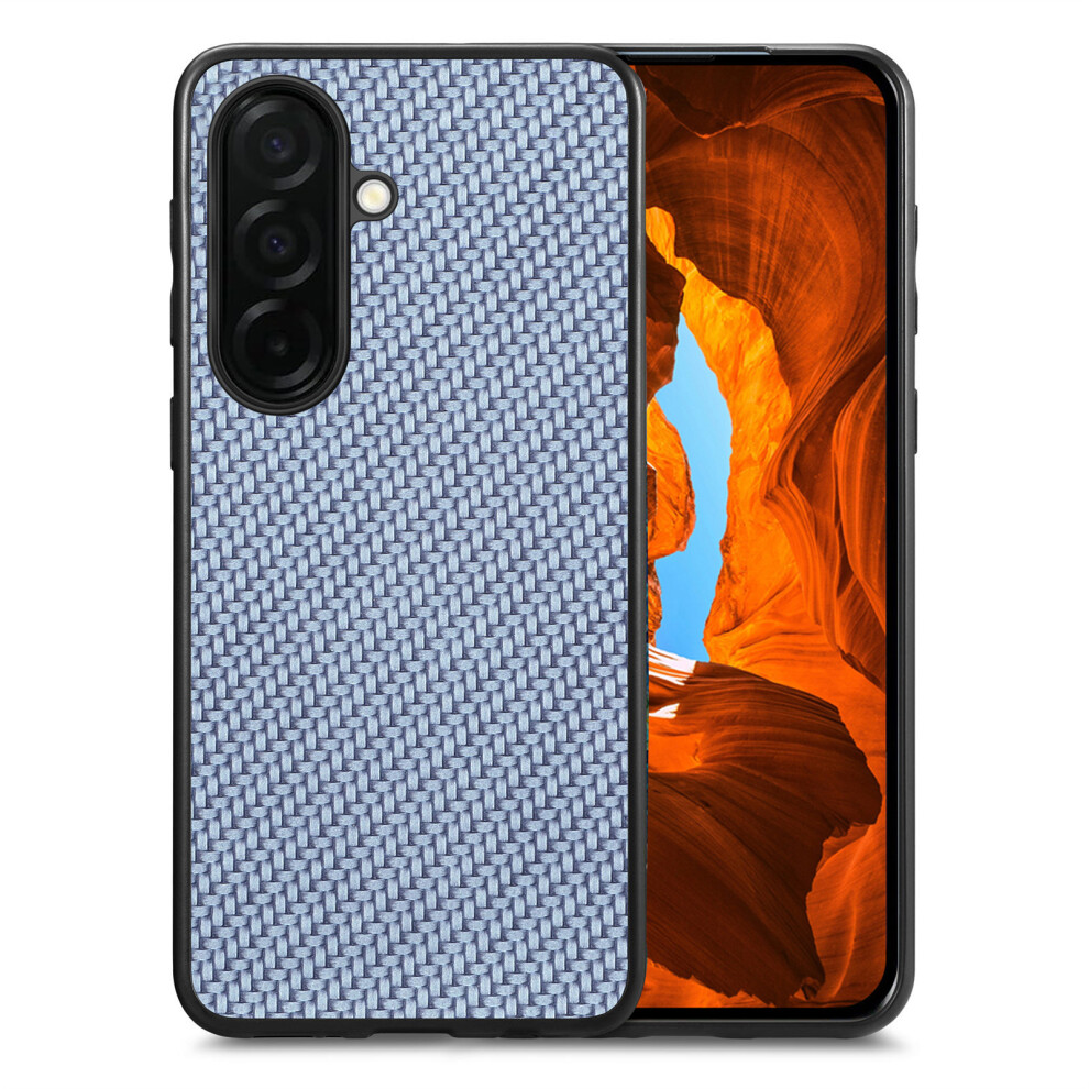 (Blue) For Samsung Galaxy S26+ Case Carbon Fiber Texture Pu Leather + Pc + Tpu Phone Cover Blue 6914294273214