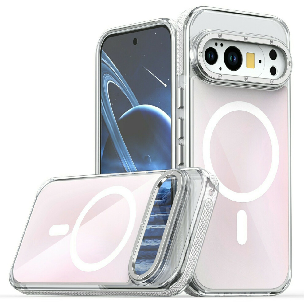 (White) For Google Pixel 10 / 10 Pro Magnetic Case Cute Fluorescent Design Tpu Acrylic Phone Back Cover White 6914299865858