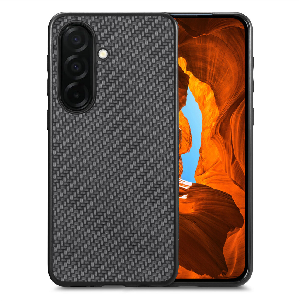 (Black) For Samsung Galaxy S26 Case Carbon Fiber Texture Pu Leather + Pc + Tpu Phone Cover Black 6914292321368