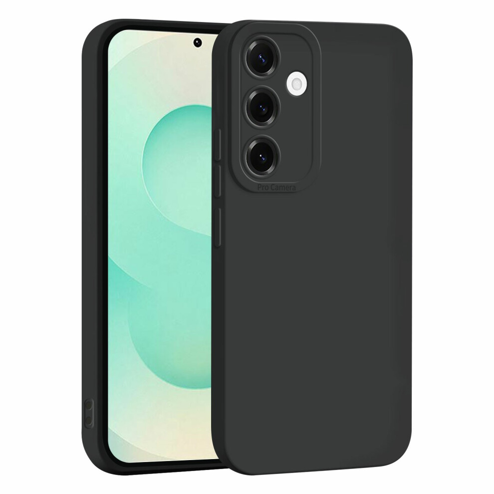 (Black) For Samsung Galaxy S25+ Case Precise Camera Cutouts Soft Tpu Shockproof Phone Cover Black 6914295080927
