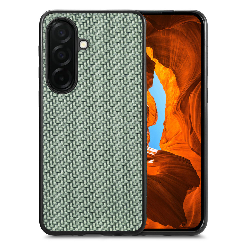 (Green) For Samsung Galaxy S26 Case Carbon Fiber Texture Pu Leather + Pc + Tpu Phone Cover Green 6914295799461