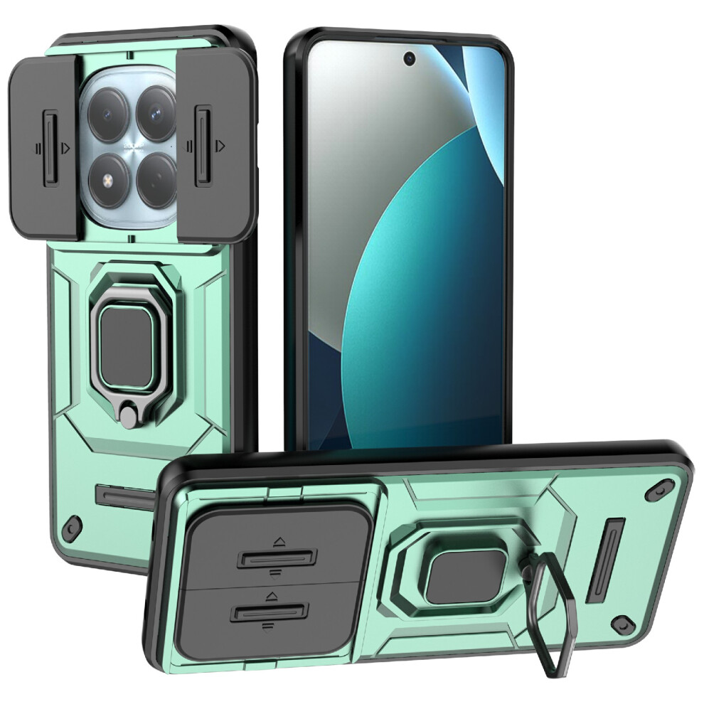(Green) For Xiaomi Redmi Note 15 Pro 4G (Global) Case Pc + Tpu Kickstand Phone Protector With Lens Cover Green 6914292304637