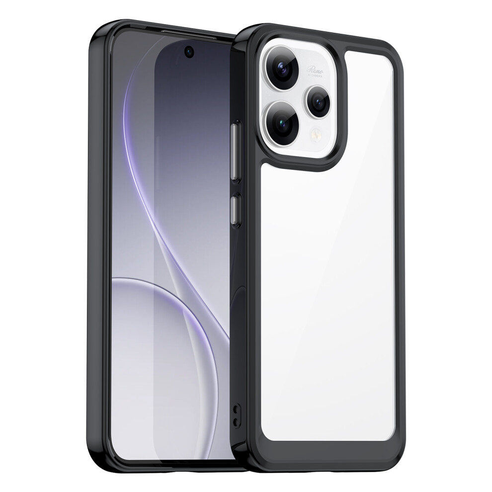 (Black) Phone Case For Oppo Reno15 5G (Global) / Reno15c 5G (China) Tpu + Acrylic Protective Clear Phone Cover Black 6914297774961
