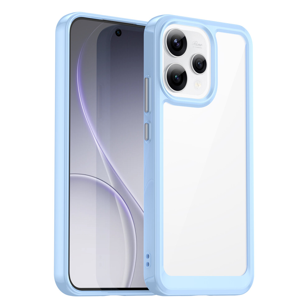 (Blue) Phone Case For Oppo Reno15 5G (Global) / Reno15c 5G (China) Tpu + Acrylic Protective Clear Phone Cover Blue 6914298881613