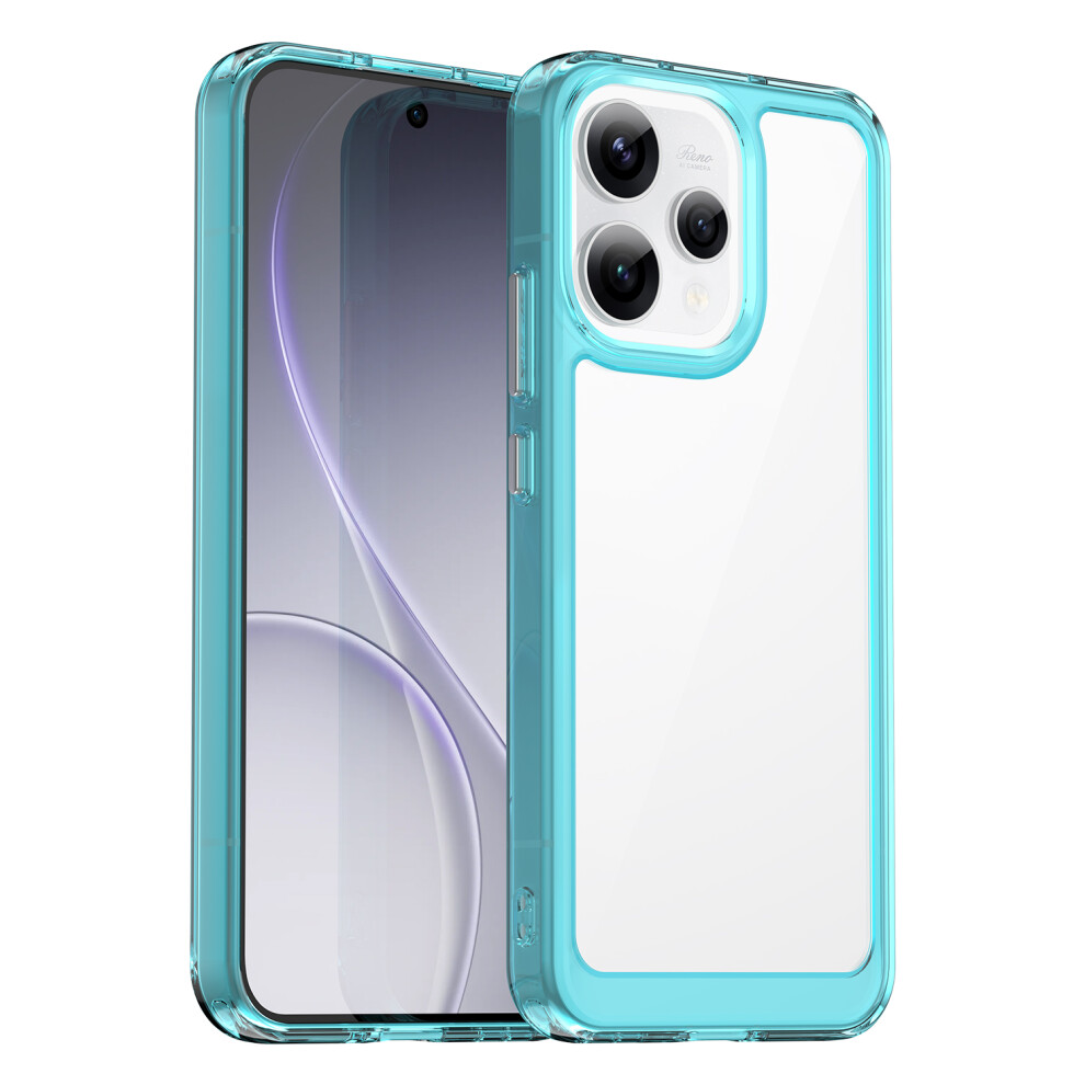 (Transparent ) Phone Case For Oppo Reno15 5G (Global) / Reno15c 5G (China) Tpu + Acrylic Protective Clear Phone Cover Blue 6914299726814