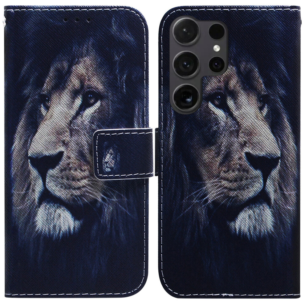 (Lion) For Samsung Galaxy S26 Ultra Wallet Case Pattern Print Leather Phone Cover 6914295346436