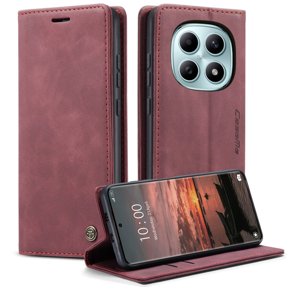 (Red) For Xiaomi Mi Note 15 5G (Global) / Xiaomi Poco M8 5G / Xiaomi Mi Note 15 4G (Global) Wallet Case 013 Series Pu L Red 6914290049332