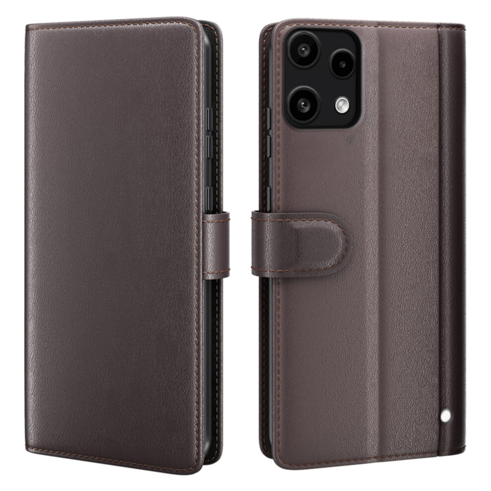 (Brown) For Nothing Phone (3A) Lite 5Ga Stand Cases Calf Texture Genuine Split Leather Wallet Phone Cover Brown 6914295558037