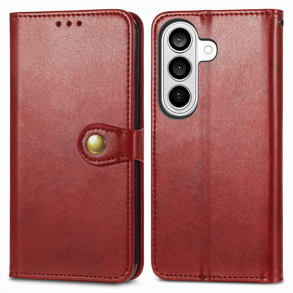 (Red) For Samsung Galaxy A37 5G Case Wallet Stand Leather Phone Cover With Wrist Strap Red 6914298257630