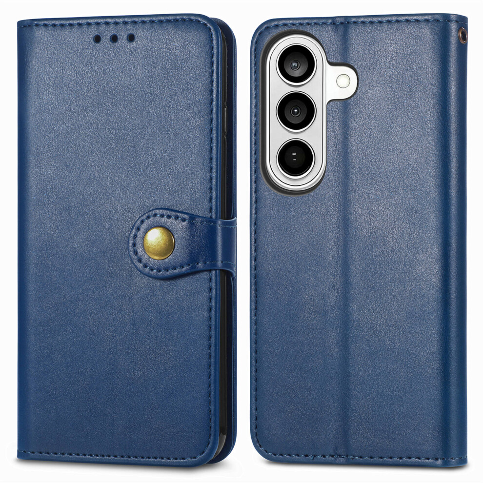 (Blue) For Samsung Galaxy A37 5G Case Wallet Stand Leather Phone Cover With Wrist Strap Blue 6914298593738