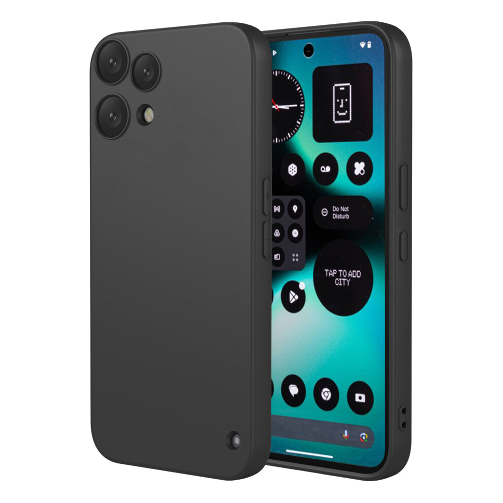 (Black) For Nothing Phone (3A) Lite 5G Case Liquid Silicone Feel Soft Tpu Protective Phone Cover Black 6914296334531
