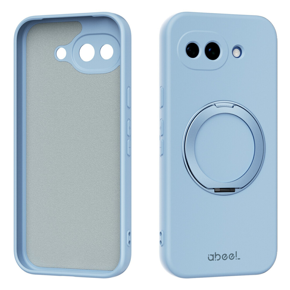 (Sky ) For Google Pixel 10A Magnetic Case Kickstand Skin Touch Liquid Silicone Phone Cover Blue 6914291474362
