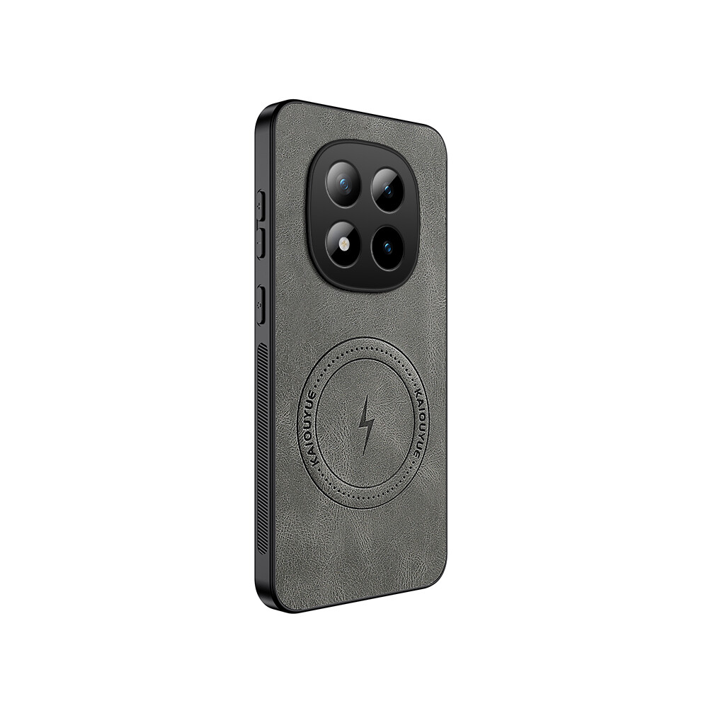 (Grey) Wanlonfeng For Xiaomi Redmi Note 15 4G (Global) Magnetic Case Sd1 Series Nappa Texture Pc Tpu Phone Cover Grey 6914293249609