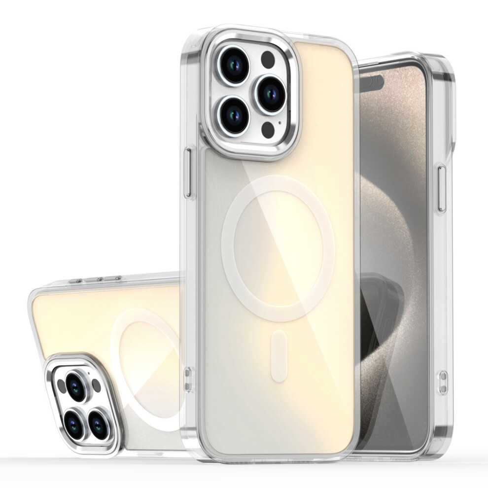 (White) For Iphone 15 Pro Max Magnetic Case Cute Fluorescent Design Tpu Phone Back Cover White 6914296242959