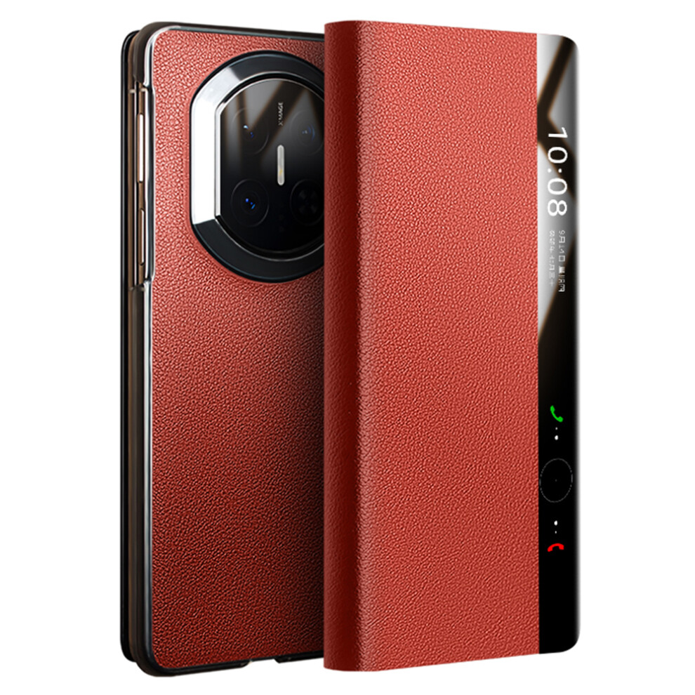 (Red) Qialino For Huawei Mate X7 Case Smart View Window Genuine Cow Leather Phone Cover Red 6914298595893