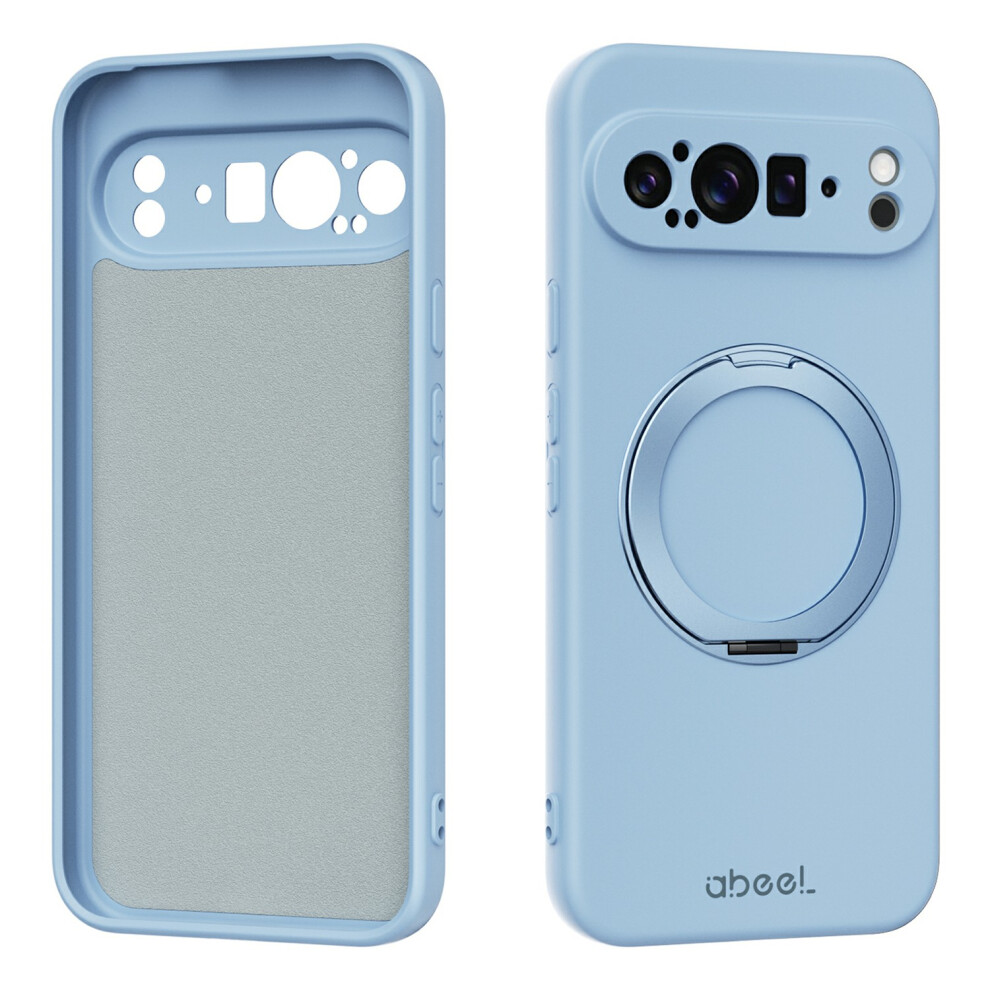 (Sky ) For Google Pixel 9 Pro Xl Magnetic Case Kickstand Skin Touch Liquid Silicone Phone Cover Blue 6914299359258