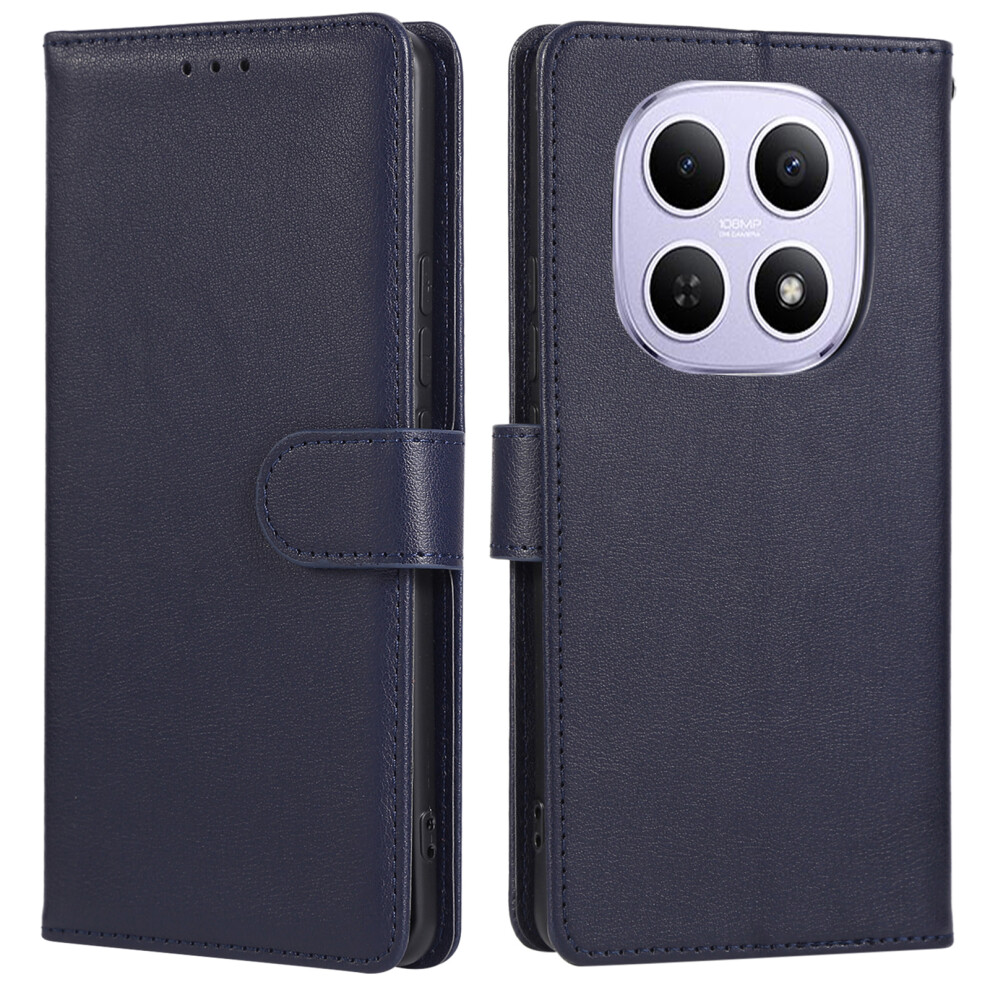 (Blue) For Xiaomi Poco M8 5G / Redmi Note 15 5G (Global) Case Pu Leather Wallet Stand Phone Cover With Wrist Strap Blue 6914290392681