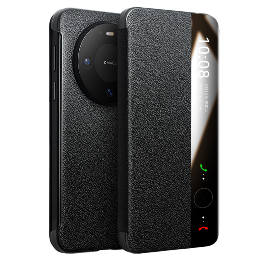 (Black) Qialino For Huawei Mate 80 Pro Max Case View Window Genuine Cow Leather Flip Phone Cover With Card Slot Black 6914297761053
