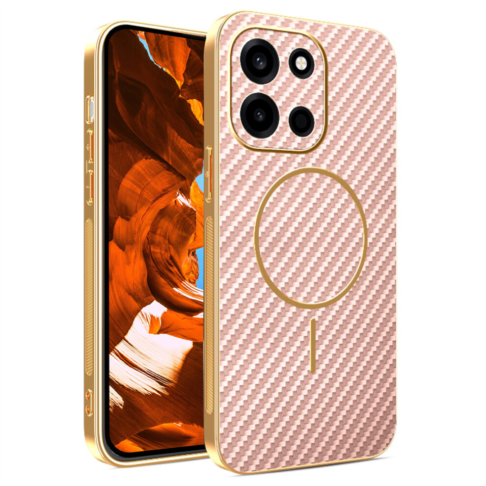 (Pink) For Oneplus Turbo 6 5G Case Carbon Fiber Textured Electroplated Tpu Phone Back Cover Pink 6914295688703