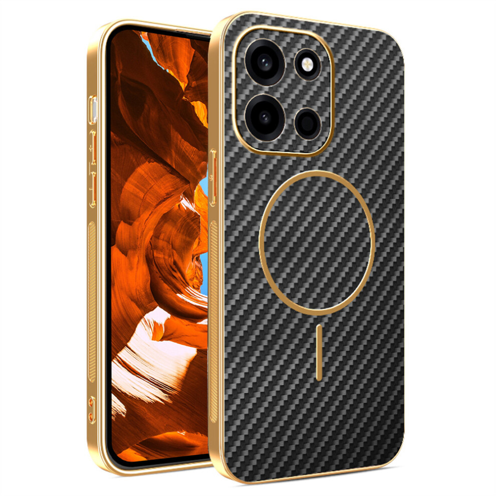 (Black) For Oneplus Turbo 6 5G Case Carbon Fiber Textured Electroplated Tpu Phone Back Cover Black 6914296995565