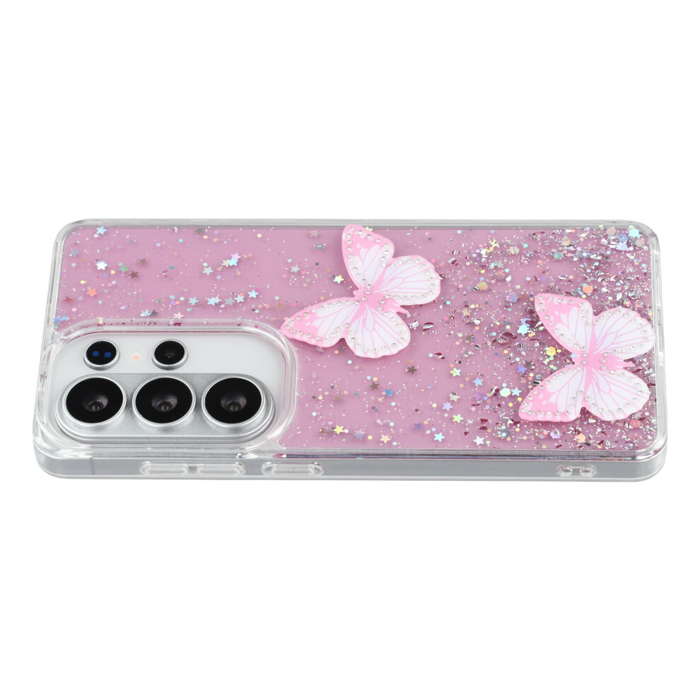 (Pink) For Samsung Galaxy S26 Ultra Case Epoxy Pvc Butterfly Tpu Aesthetics Phone Cover Pink 6914294649064