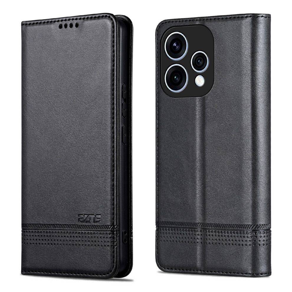 (Black) Phone Case For Oppo Reno15 5G (Global) / Reno15c 5G (China) Cowhide Texture Pu Leather Wallet Phone Cover Black 6914296072648