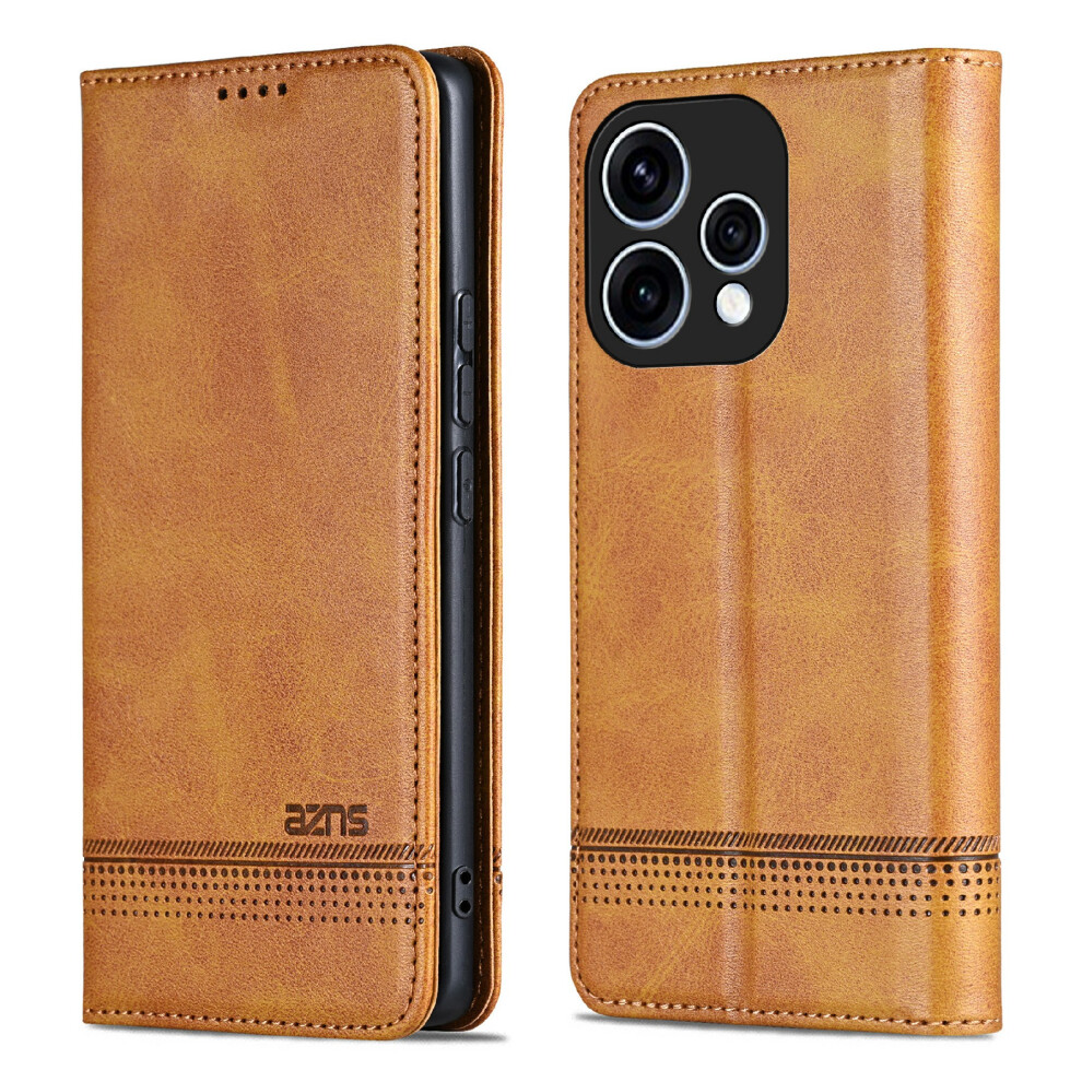 (Brown) Phone Case For Oppo Reno15 5G (Global) / Reno15c 5G (China) Cowhide Texture Pu Leather Wallet Phone Cover Brown 6914298566367