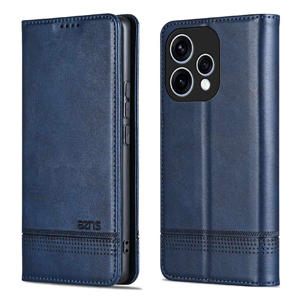 (Blue) Phone Case For Oppo Reno15 5G (Global) / Reno15c 5G (China) Cowhide Texture Pu Leather Wallet Phone Cover Blue 6914299853268