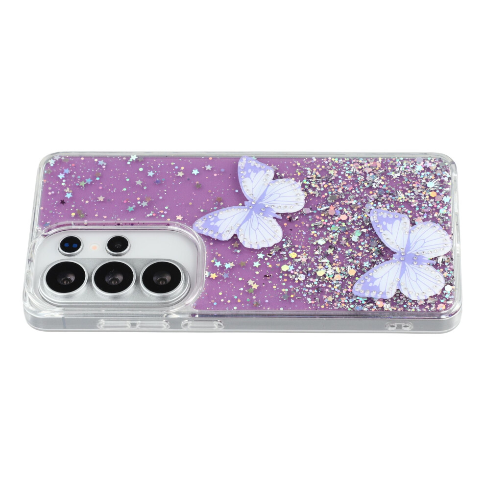 (Purple) For Samsung Galaxy S26 Ultra Case Epoxy Pvc Butterfly Tpu Aesthetics Phone Cover Purple 6914296487138