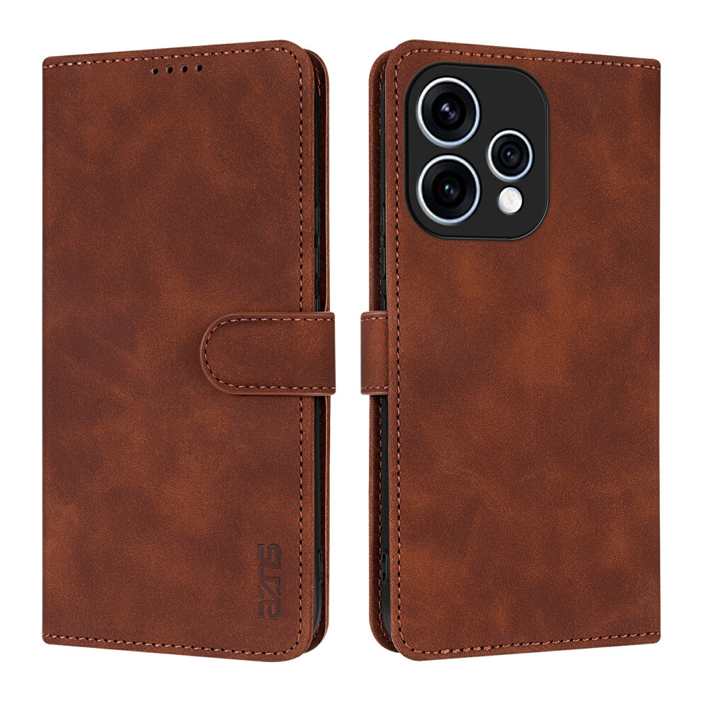 (Brown) For Oppo Reno15 5G (Global) / Reno15c 5G (China) Case Pu Leather Wallet Phone Cover Brown 6914292744549