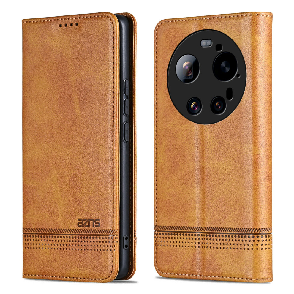 (Brown) For Xiaomi 17 Ultra 5G Case Cowhide Texture Pu Leather Wallet Phone Cover Brown 6914295741835