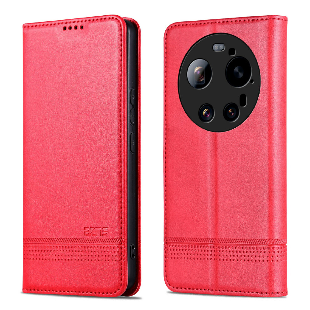 (Red) For Xiaomi 17 Ultra 5G Case Cowhide Texture Pu Leather Wallet Phone Cover Red 6914290975426