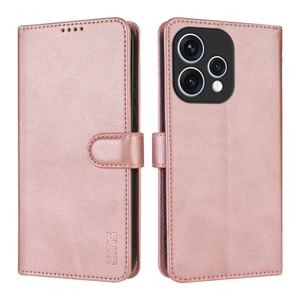 (Rose ) For Oppo Reno15 5G (Global) / Reno15c 5G (China) Case Pu Leather Wallet Phone Cover Gold 6914298284445