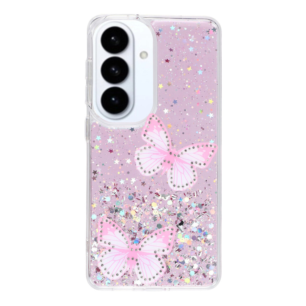 (Pink) For Samsung Galaxy S26 Case Epoxy Pvc Butterfly Tpu Aesthetics Phone Cover Pink 6914293475671