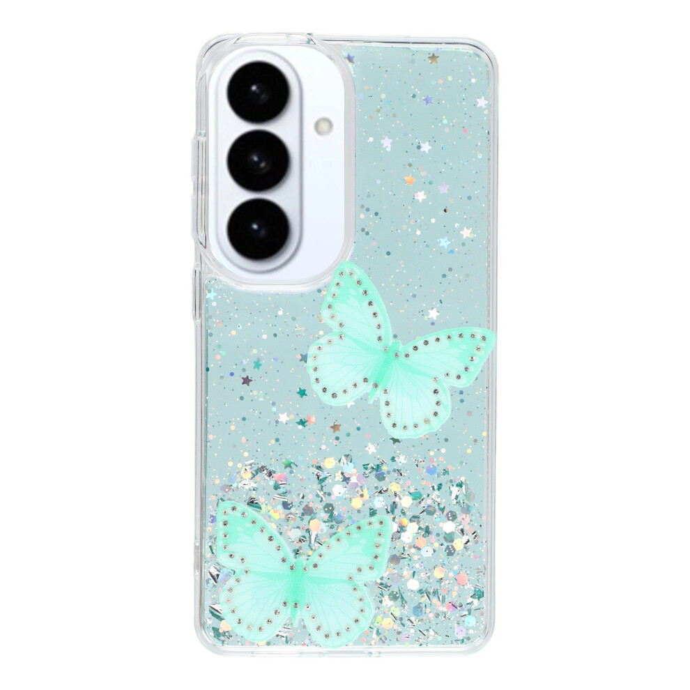 (Green) For Samsung Galaxy S26+ Case Epoxy Pvc Butterfly Tpu Aesthetics Phone Cover Green 6914292395871