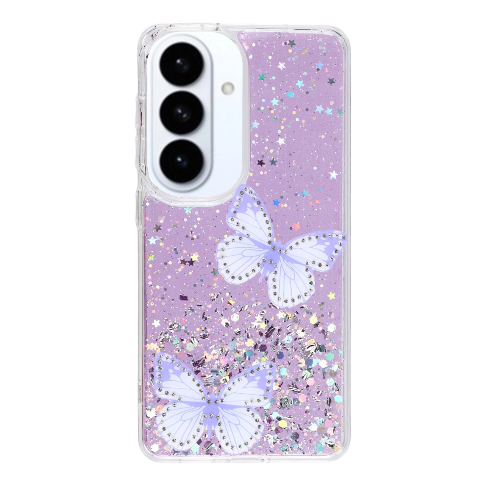 (Purple) For Samsung Galaxy S26+ Case Epoxy Pvc Butterfly Tpu Aesthetics Phone Cover Purple 6914291697778
