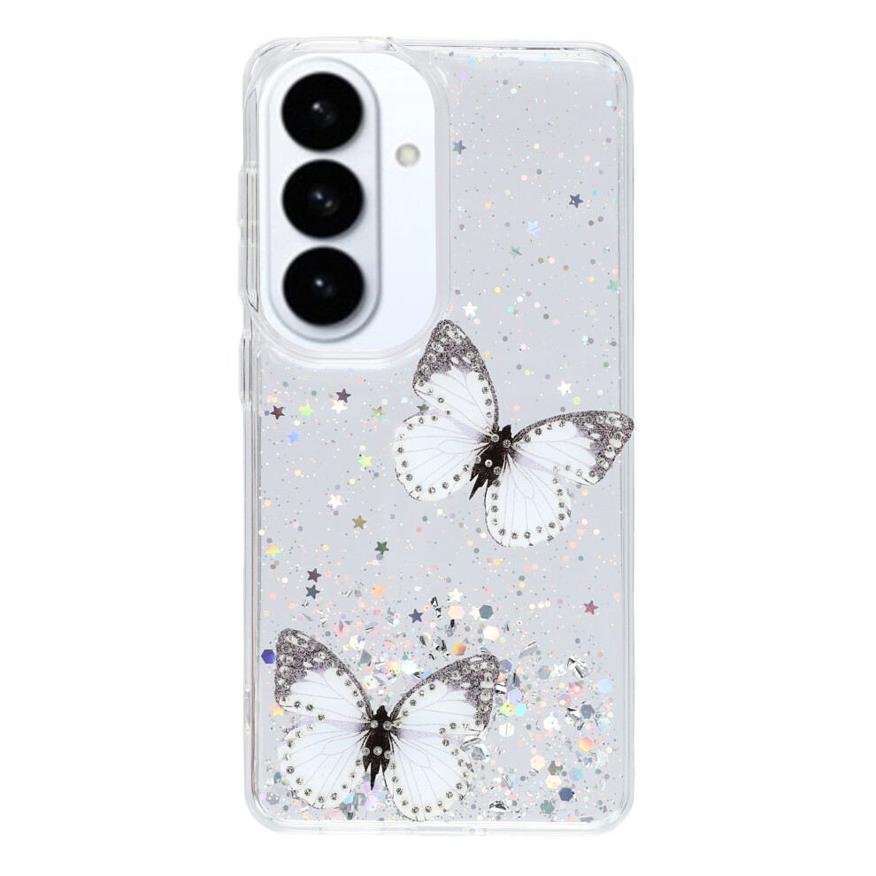 (White) For Samsung Galaxy S26+ Case Epoxy Pvc Butterfly Tpu Aesthetics Phone Cover White 6914295011495